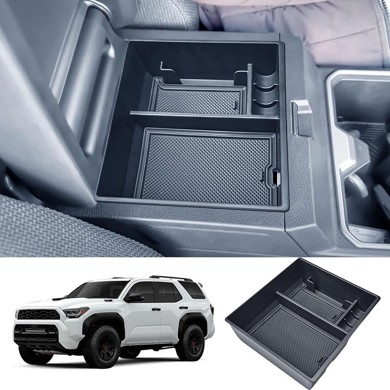 Bandeja Organizadora para Console Central EDBETOS compatível com Toyota 4Runner 2025 e 2026, ABS, 2 compartimentos
