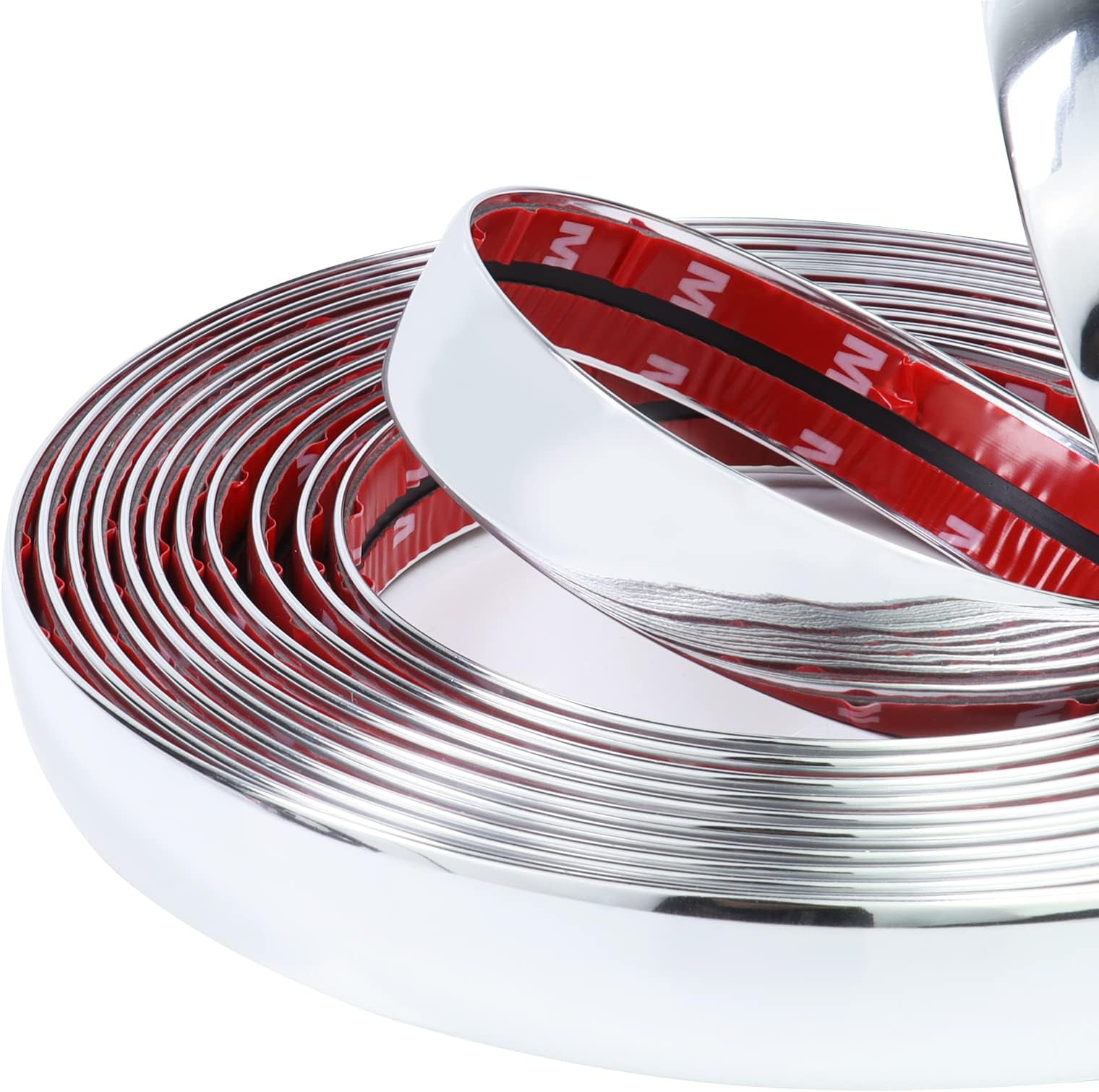 16FT Automotive Chrome Trim Molding 3/4"(20mm) Heavy Duty Chrome Car Moldings Trim UV Protected Scratch-Proof for Truck RV Body Side Door Window Bumper, Self Adhesive