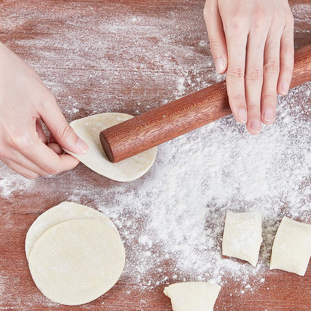 Mattarello Premium in Legno massello - Superficie Liscia e Non Rivestita per Biscotti, Pasta, Pasticceria, Snack, Pizza - 9,84 pollici/15,74 Pollici