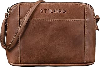 Mariella' Bolso Bandolera Mujer Piel Vintage Mini Bolso de Mano para Damas Bolso de Hombro Pequeño para Shopping Salir Bolso Diario de Auténtico Cuero, Color:Messina - marrón