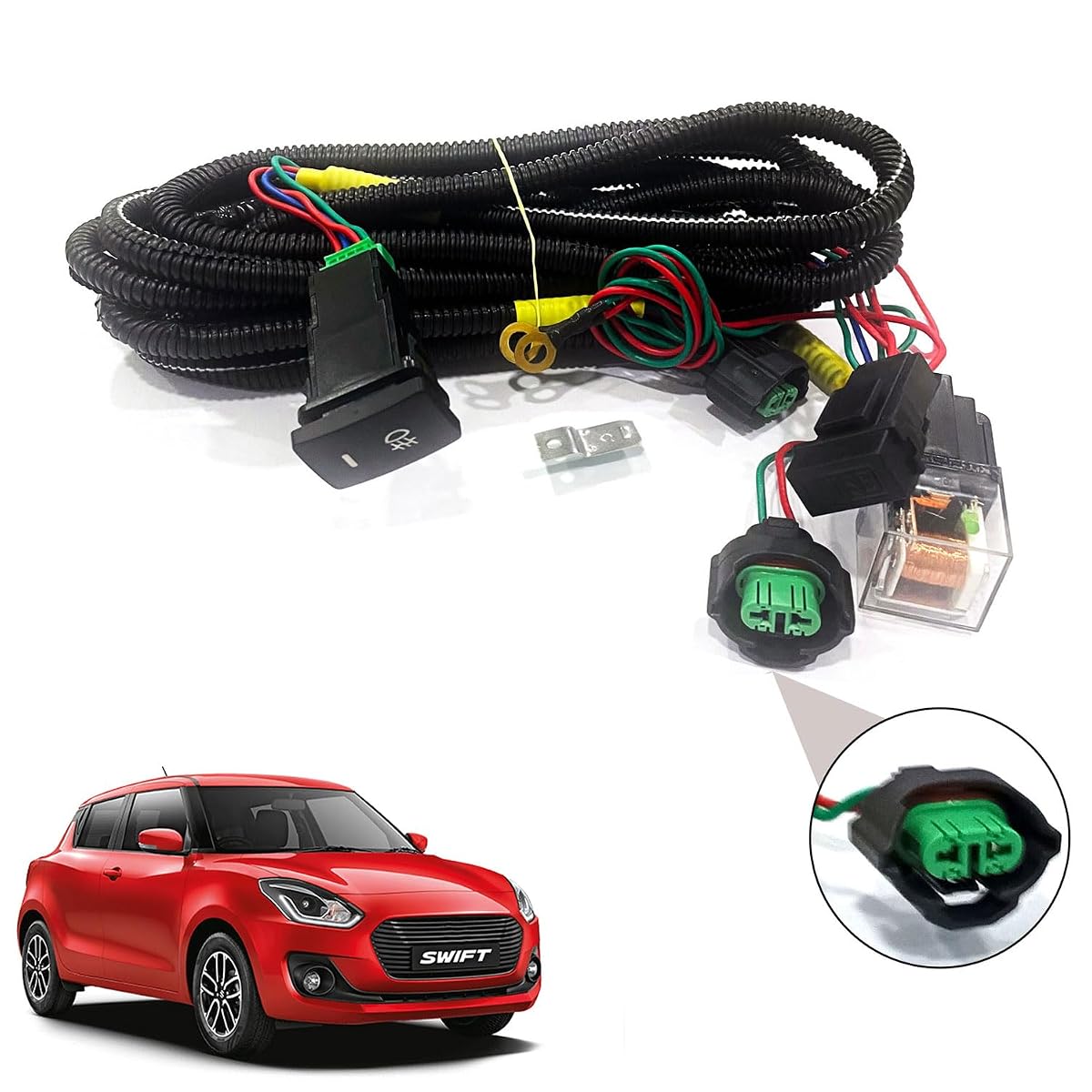 Auto Pearl Foglight Harness LED Indicator Harness Wiring Socket Switch Kit