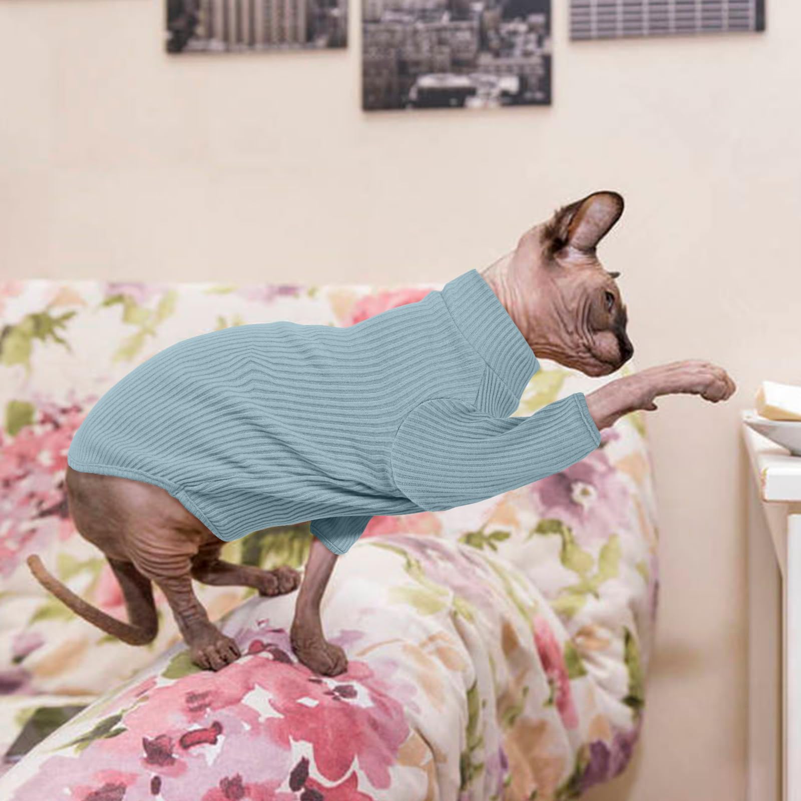 Cat Clothes, Sphynx Cat Clothing, Cat Jumper S, Cat Jumpers For Cats Only, Kitten Clothes, Kitten Jumper, Breathable Cat Pyjamas, Warm Cat Coat, Cat Sweater, Cat Vest For Sphynx,Cornish Rex — view 5