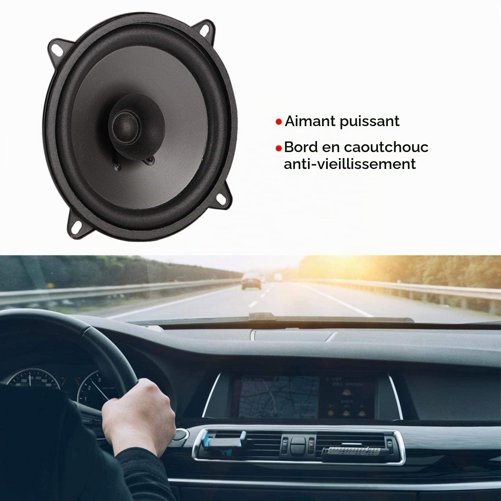 Haut-parleur Coaxial Voiture 5 Pouces 400W Audio 12V Universel Haut-Parleur Auto Performant Son Clair Stéréo 2.0