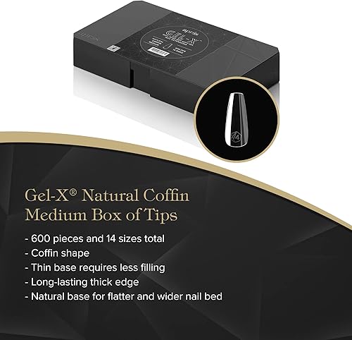 Miniatura 2 de Apres Gel-X Natural Coffin Medium 2.0 Caja de puntas 14 tamaños 600 unidades