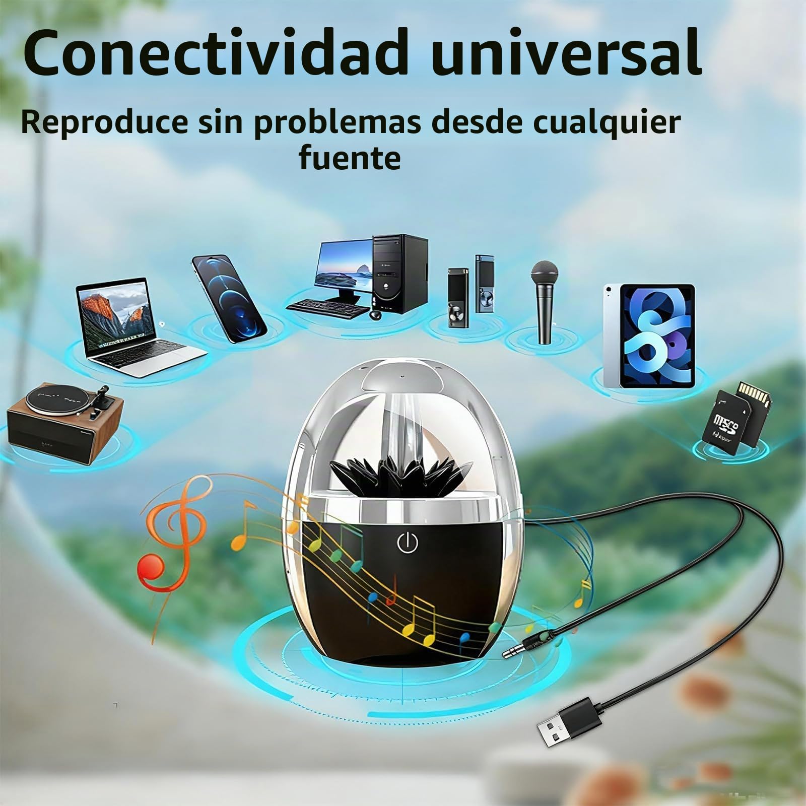 Bocina ferrofluida Bailando, visualizador magnético de música, Altavoz Bluetooth inalámbrico, Sonido estéreo, Control táctil, decoración LED, Pantalla ferrofluida (Versión básica)