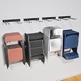 YYR Folding Chair Storage Rack, Garden Tool & Foldable Chairs Organizer Hangers for Garage Organization, Lawn, Beach, Camping, Yard Chairs Hooks Wall Mount, Soild Metal Max Load 480 LBS - 4 Pack