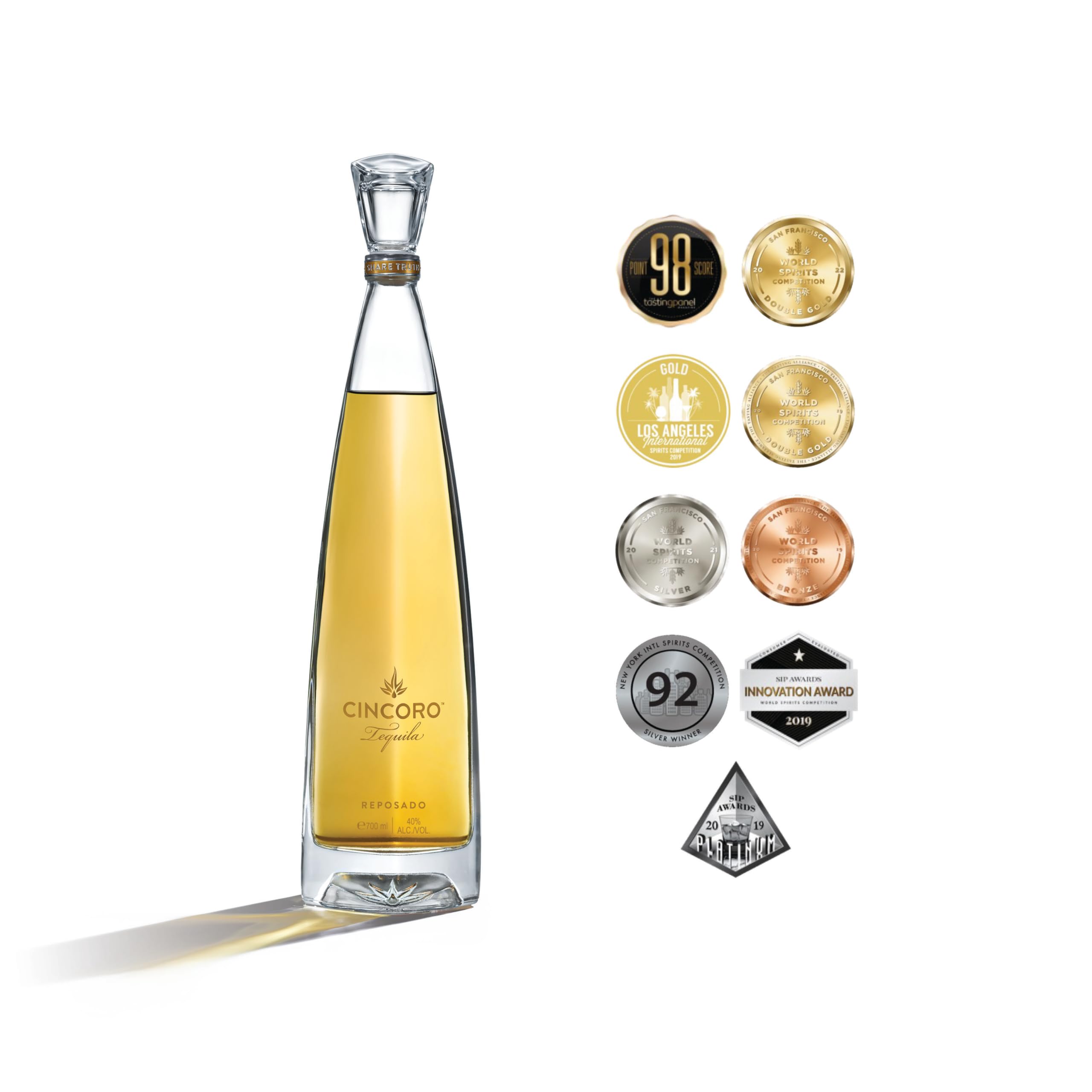 Cincoro Reposado Tequila Geschenkbox | Ultra Premium | 100% Blaue Weber Agave | 8–10 Monate Tennessee Whiskey Fass | Von Michael Jordan gegründet | 700ml 40% vol