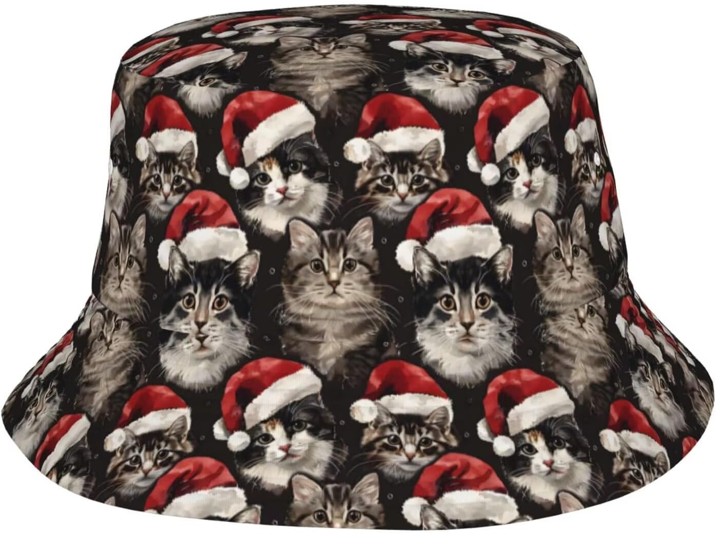 Merry Christmas Bucket Hat Xmas Hats Santa Hat Happy New Year Fisherman Hats Sun Cap for Women Men Holiday Decor