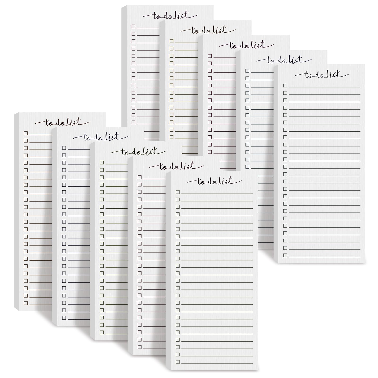 Censen 10 Pack 500 Sheets To Do List Notes Daily Checklist Notepads with 50 Sheets Each Undated Color Memo Pad Block Shopping List Pad Weekly Plan