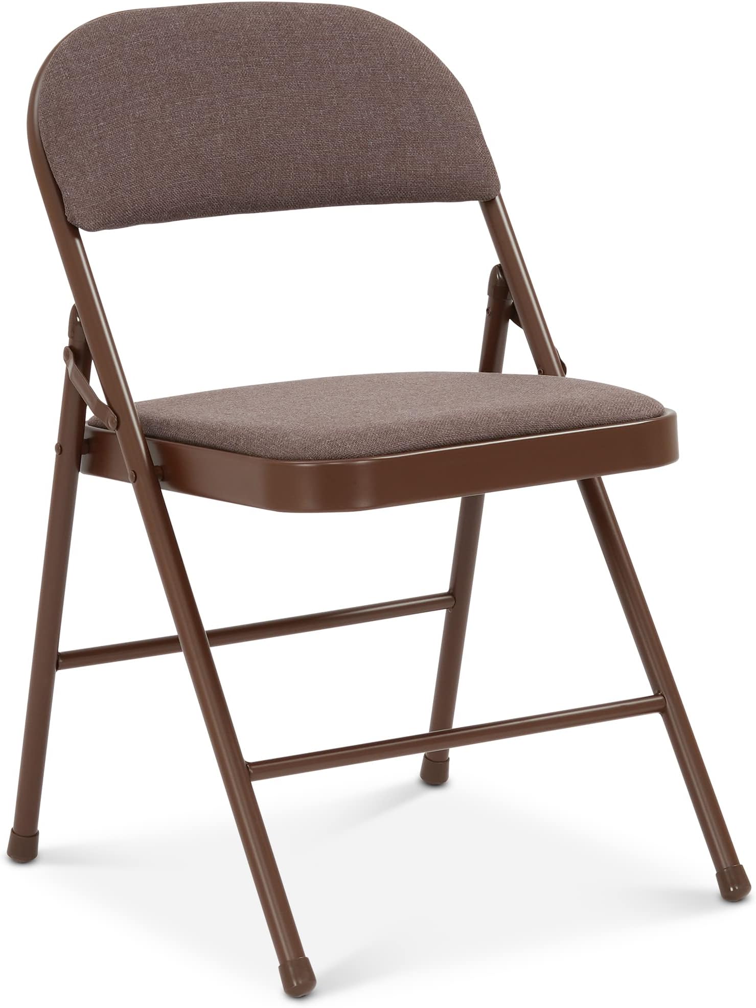 Bravich Deluxe Brown Fabric Cushion Folding Chair. Padded Seat