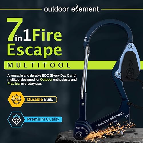 Miniatura 9 de Escape de incendios, herramienta de escape de emergencia, cortador de cinturón de seguridad, rompe ventanas, multiherramienta, arrancador de