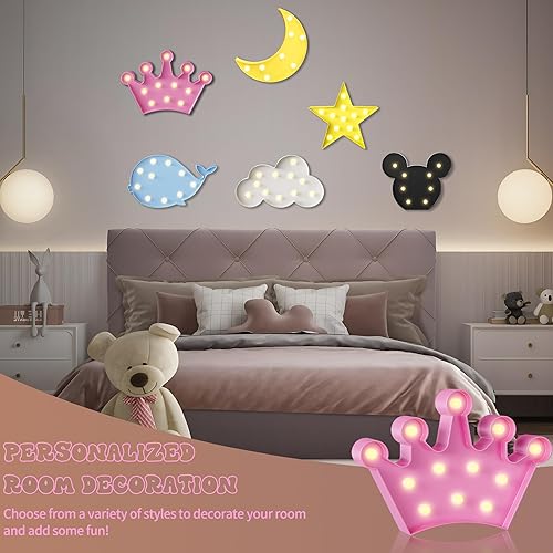 Miniatura 6 de YiaMia Corona rosa decoración de habitación, decoración de princesa para habitación de niñas, decoraciones de fiesta de princesa, decoración de