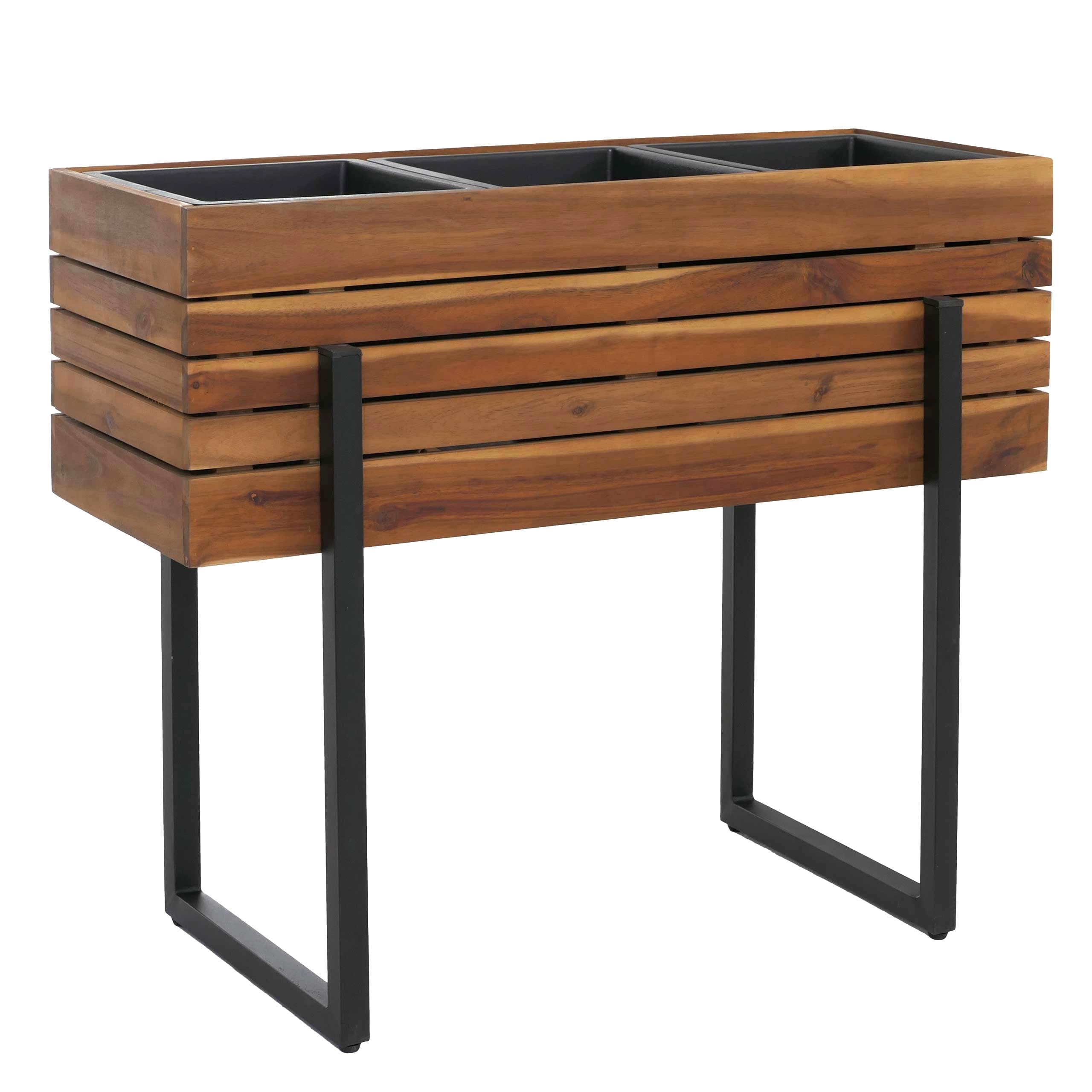 Mendler Hochbeet HWC-P85 Outdoor FSC® 68x80x30cm - braun | Pflanzbeet, Blumen-/Pflanzkasten, Pflanzkübel, Akazie Holz