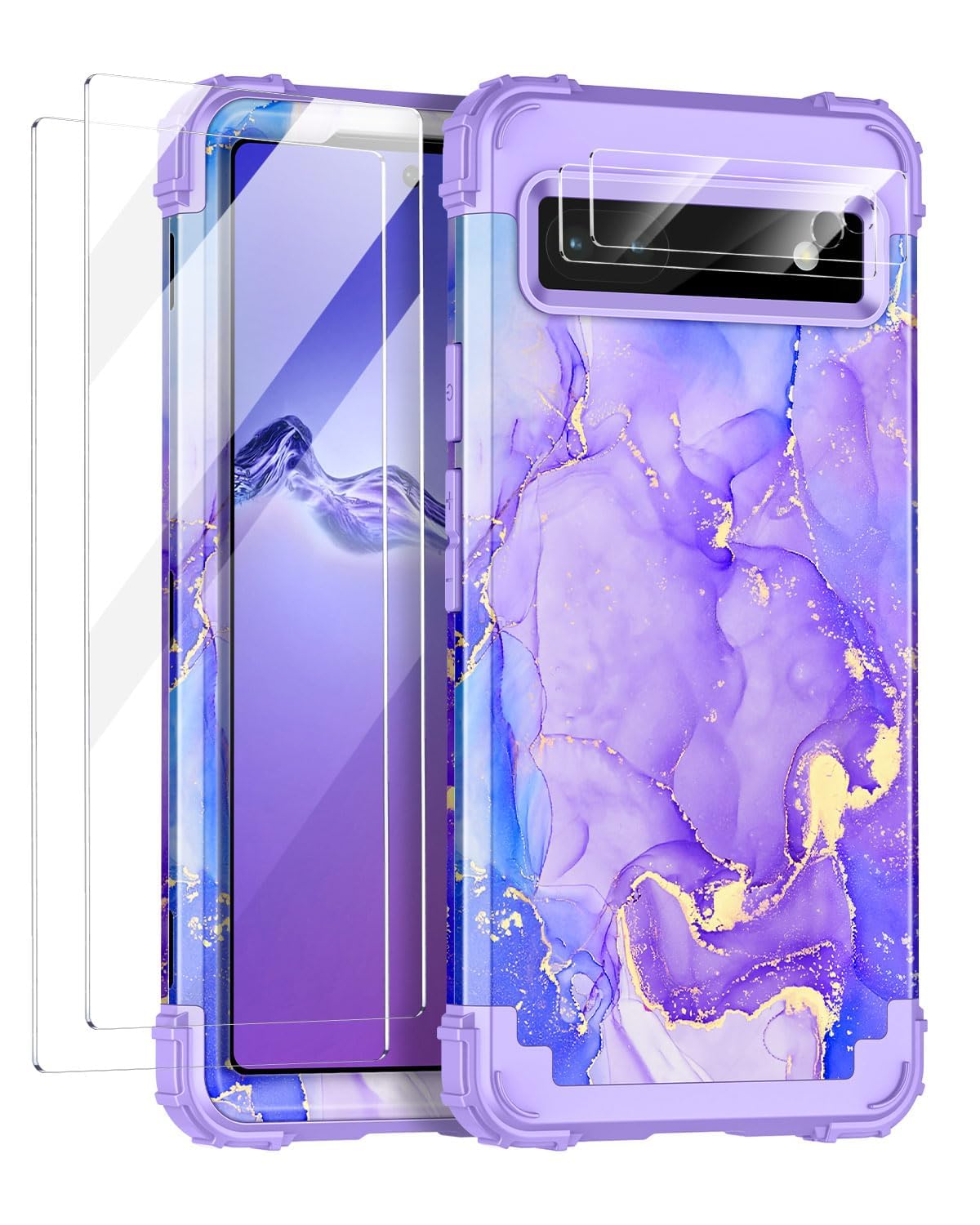 Hekodonkfor Google Pixel 6A Case (2022),Heavy Duty Full Body Shockproof Protection Hard Plastic+Silicone Rubber Hybrid 3 in 1 Protective Phone Case for Google Pixel 6A,Fantasy