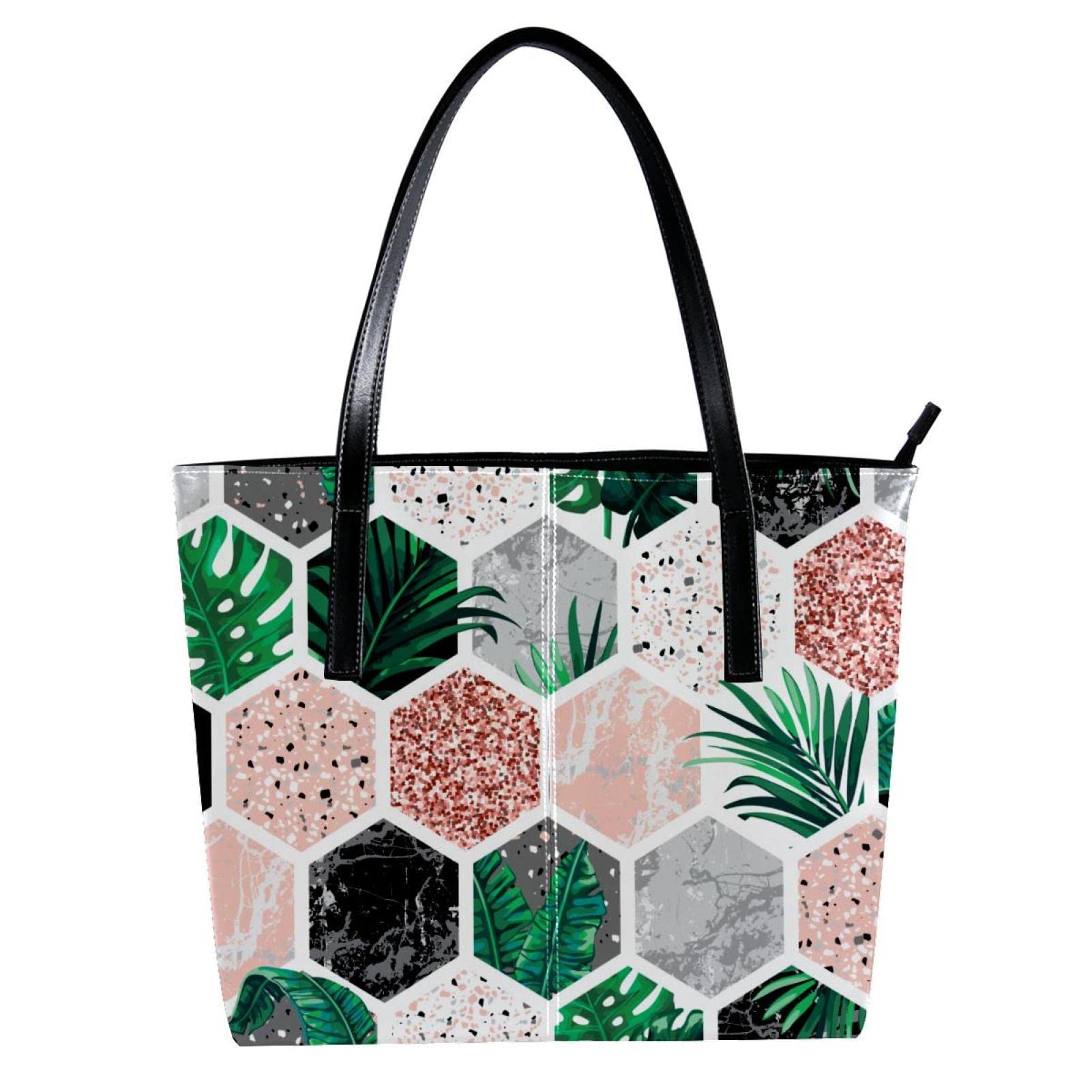 Bolso de mano con diseño geométrico de plantas hexagonales, ligero, casual, para la escuela, para profesores, Varios colores