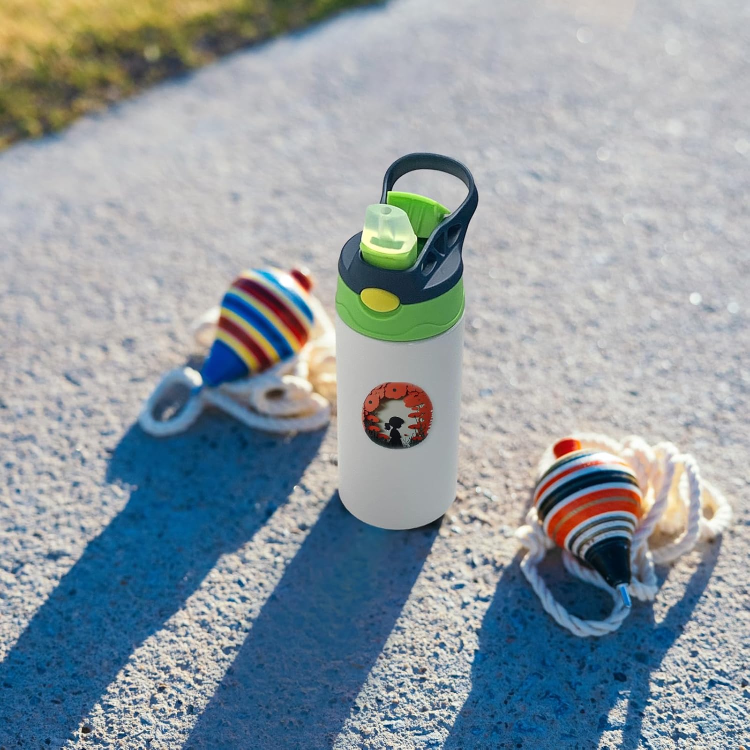 4 Pcs Sublimation Blank Stainless Steel water bottle 12 OZ Straight Stainless Steel Insulated Tumblers Different Color Splash-Proof Lid Shatterproof Water Cup - Image 6