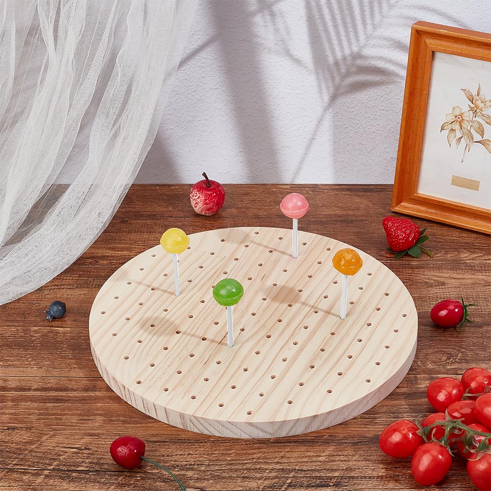 PH PandaHall Supporto per spiedini in legno a 90 fori, espositore per alimenti, kebab, antipasti, spiedini di frutta, dessert, lecca-lecca, per feste, barbecue, cocktail, picnic, catering