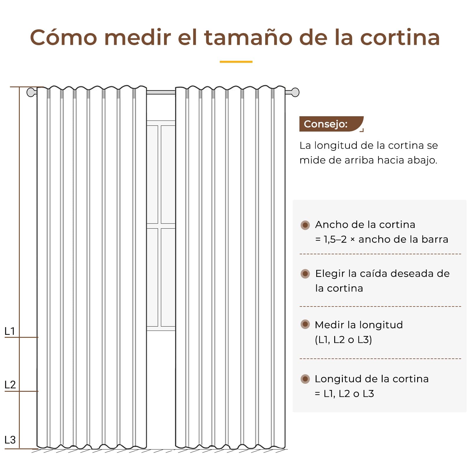 INOVADAY 100% Cortinas Opacas 2 Piezas Cortinas Termicas Aislantes Frio y Calor, Cortina Salon Dormitorio 140x245 CM, Beige