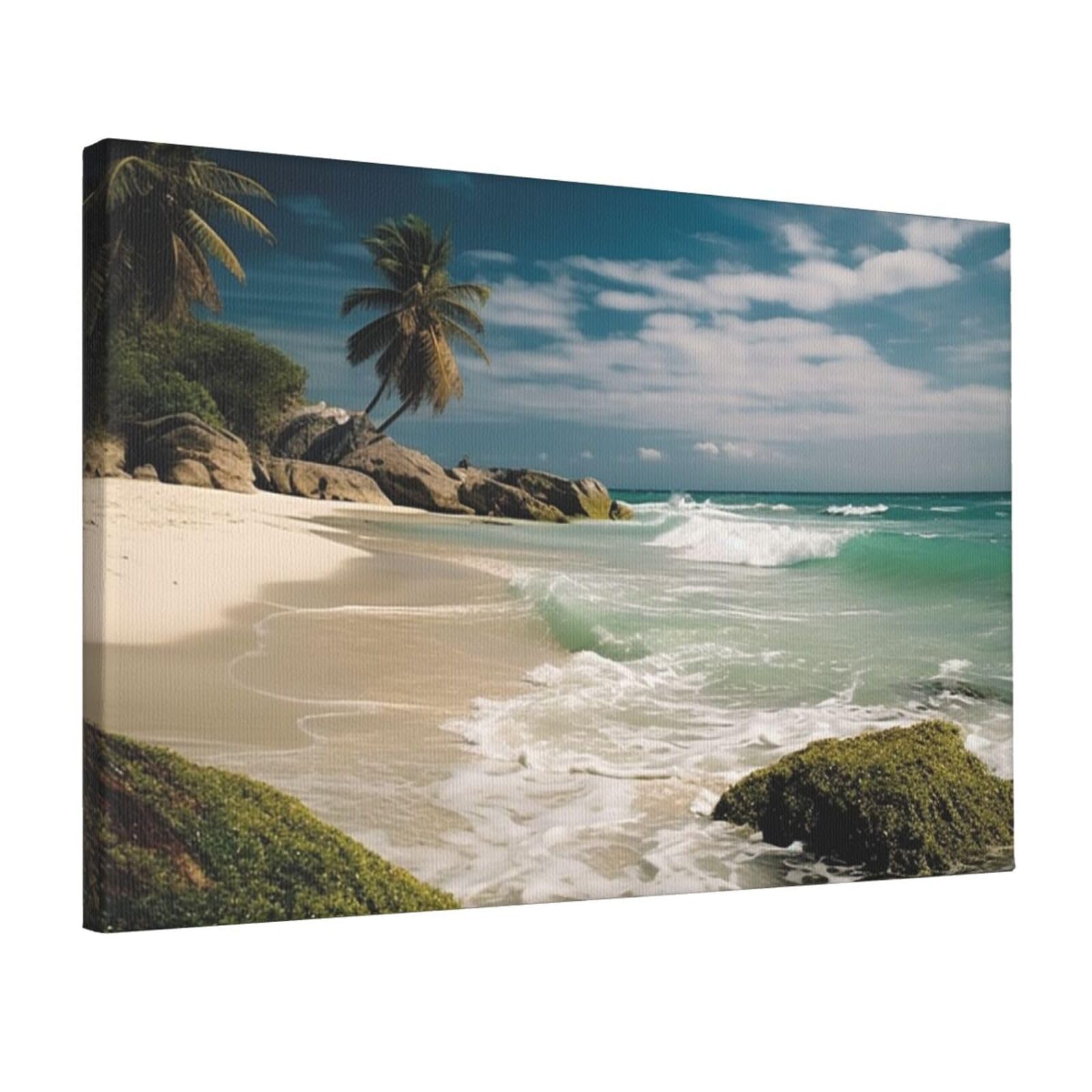 Canvas Wall Art for Living Room Wall Decor 12"x18" Modern Artwork Painting Pictures Hanging Canvas Prints Beach Ocean Aesthetic Wall Art for Bedroom Bathroom Office Wallart Decor