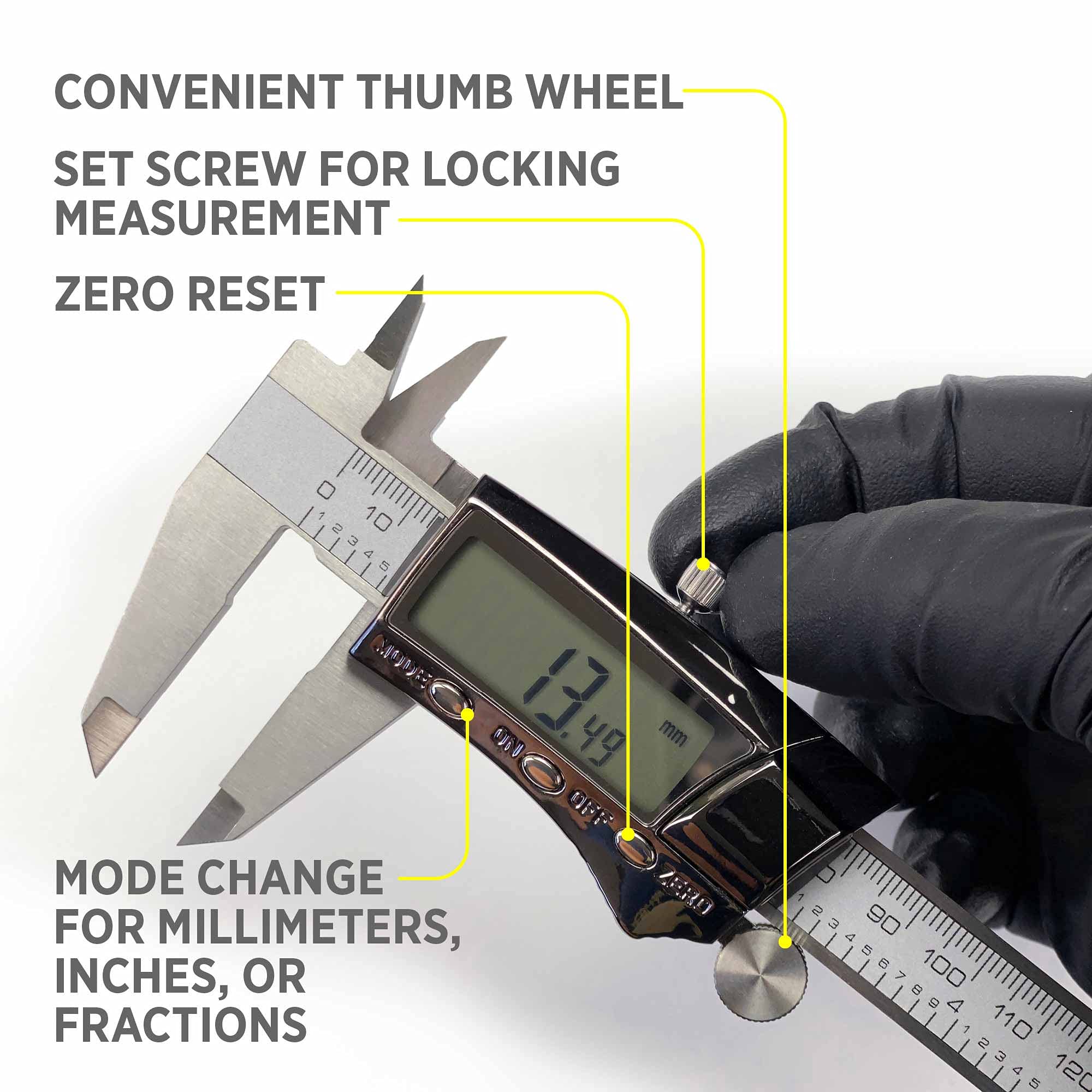 General Tools Digital frazionale Compasso con Extra-ampio schermo LCD, 3 modalità di visualizzazione, 6 pollici (147)