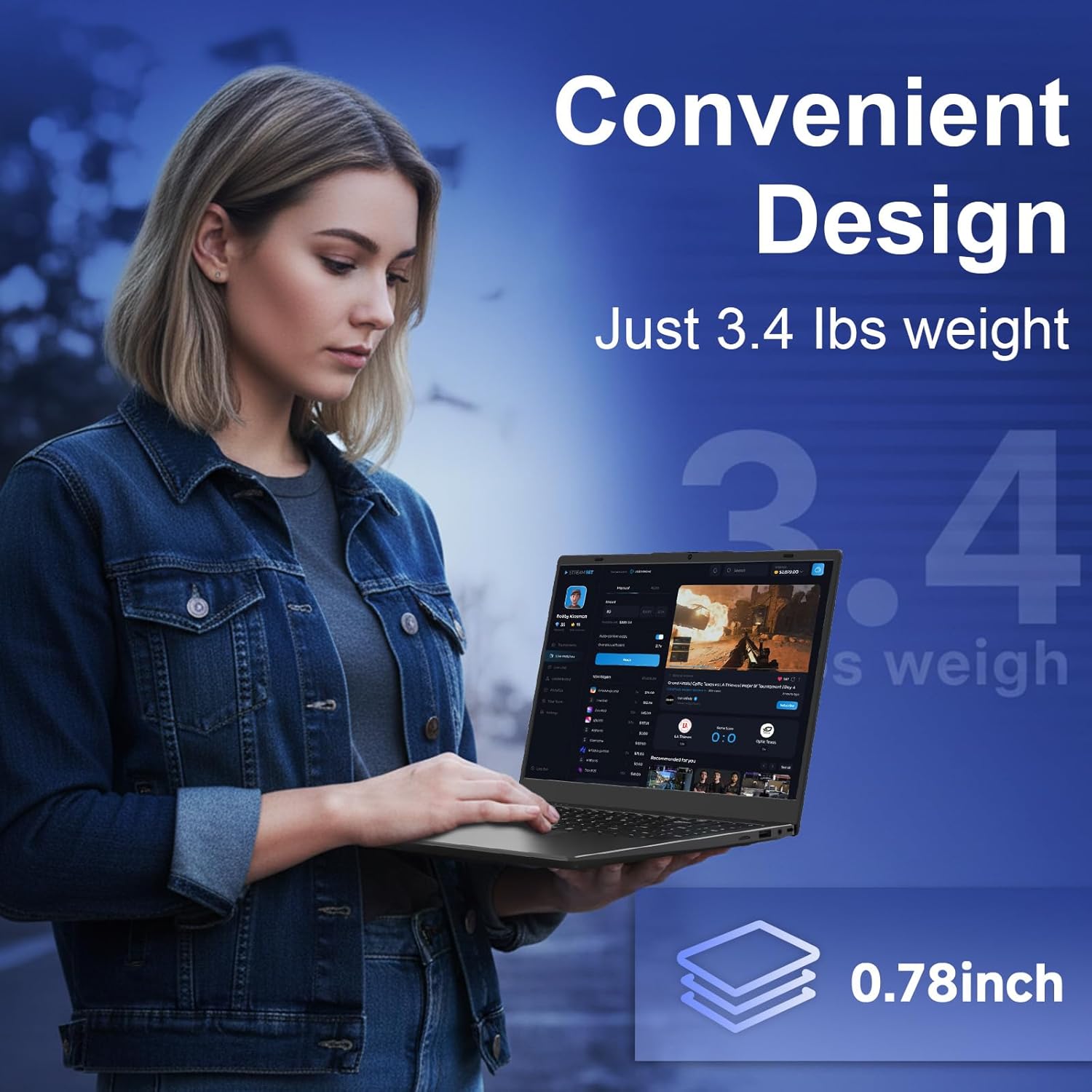 Laptop, 15.6 Inch Laptops - 32GB RAM 512GB SSD, Pentium 6500Y Processor (Up to 3.4GHz), FHD IPS Display, Traditional Laptop Computers for Students and Business, BT5.0, Type C, HDMI, WiFi 5