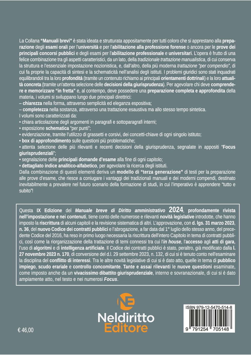 Manuale breve di diritto amministrativo 2024. Nuova ediz.