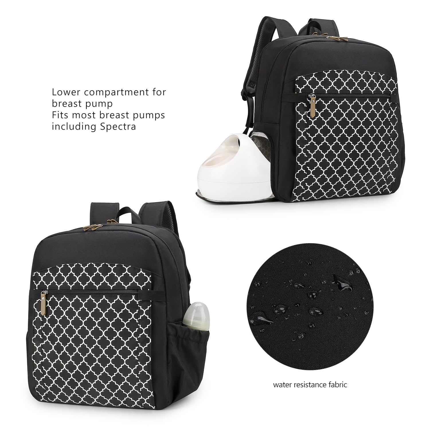Mochila extractora de leche para Spectra S1, S2 Medela para madres trabajadoras, mochila para pañales con funda para laptop
