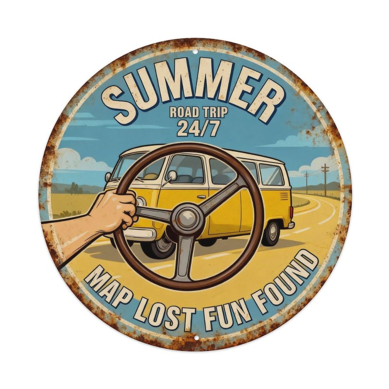 Summer Road Trip 247 Metal Tin Sign Plaque