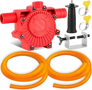 Portable Self Priming Water Drill Pump Attachment,Self Priming Pump Attachment for Drills with Suction and Discharge Hose for Water Oil Fluid Transfer