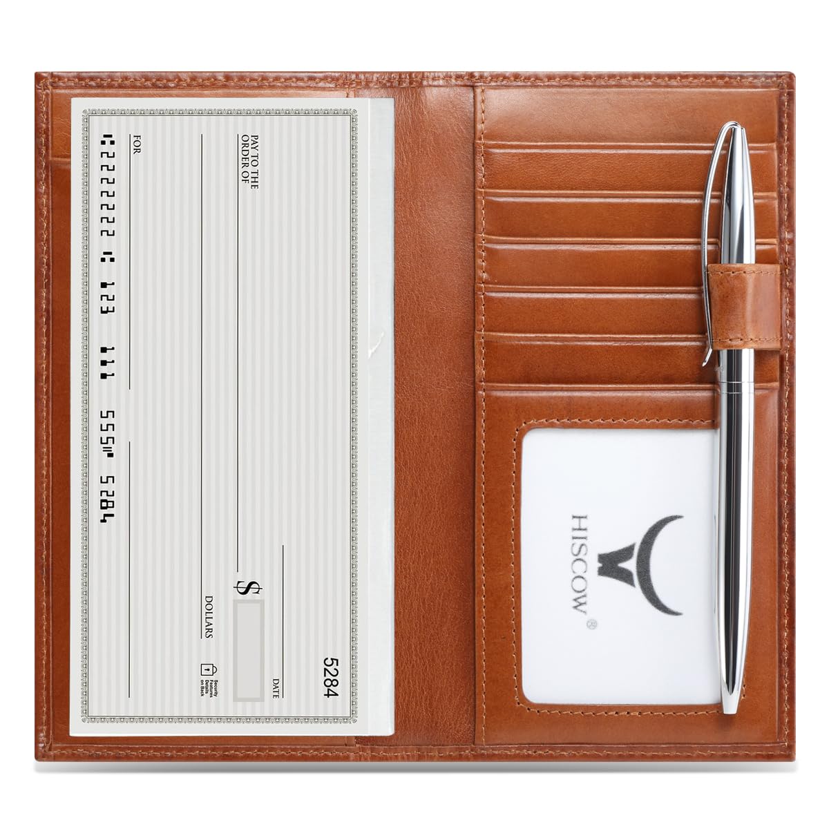 HISCOW Italian Calfskin Business Card Case - Magnet Closure, Coffee Color, Holds 14 Cards, Handmade In Italy