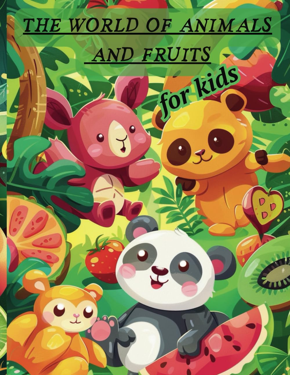 Animals and Fruits Coloring Book: Cute animals and different fruits coloring book for kids, Ages 4-10. Paperback - April 22, 2024