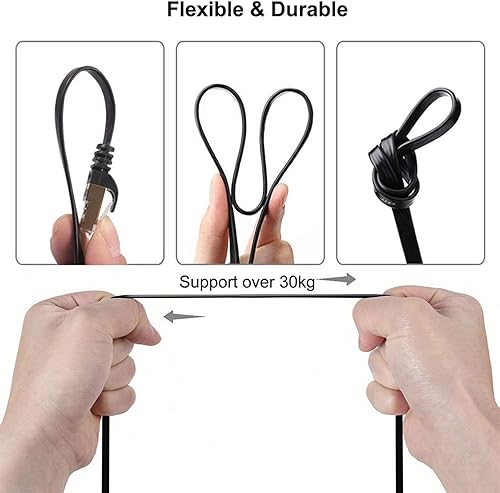 Miniatura 5 de BUSOHE Cat7 - Cable Ethernet plano (5 unidades), Multi color