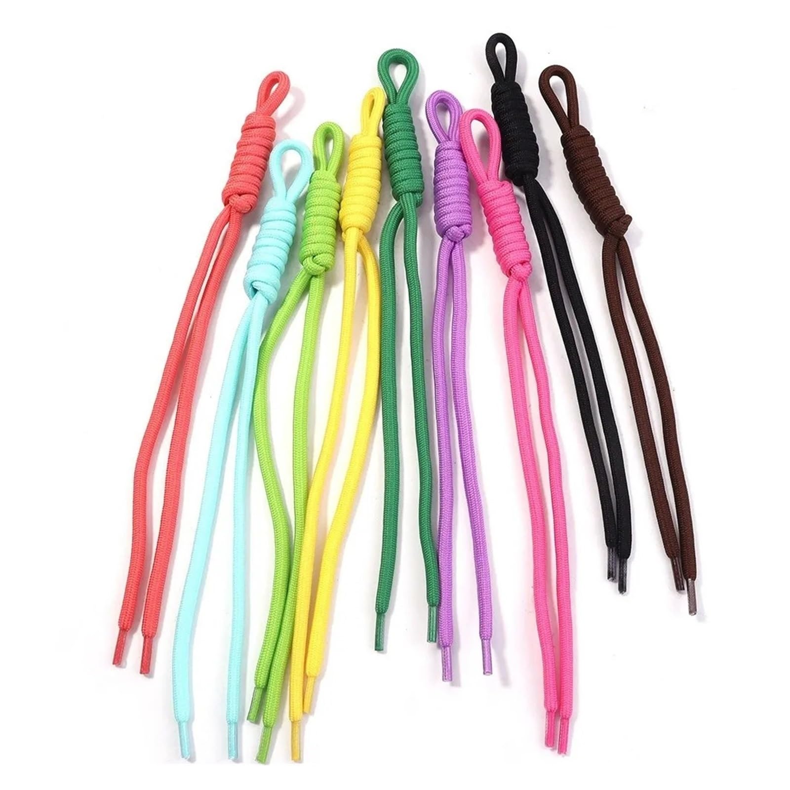 Nylon Cord Thread 35pcs Colorful Braided Lanyard Keychain Design Nylon Cord Knot Woven Rope for Bracelets Macrame(Multicolor1)