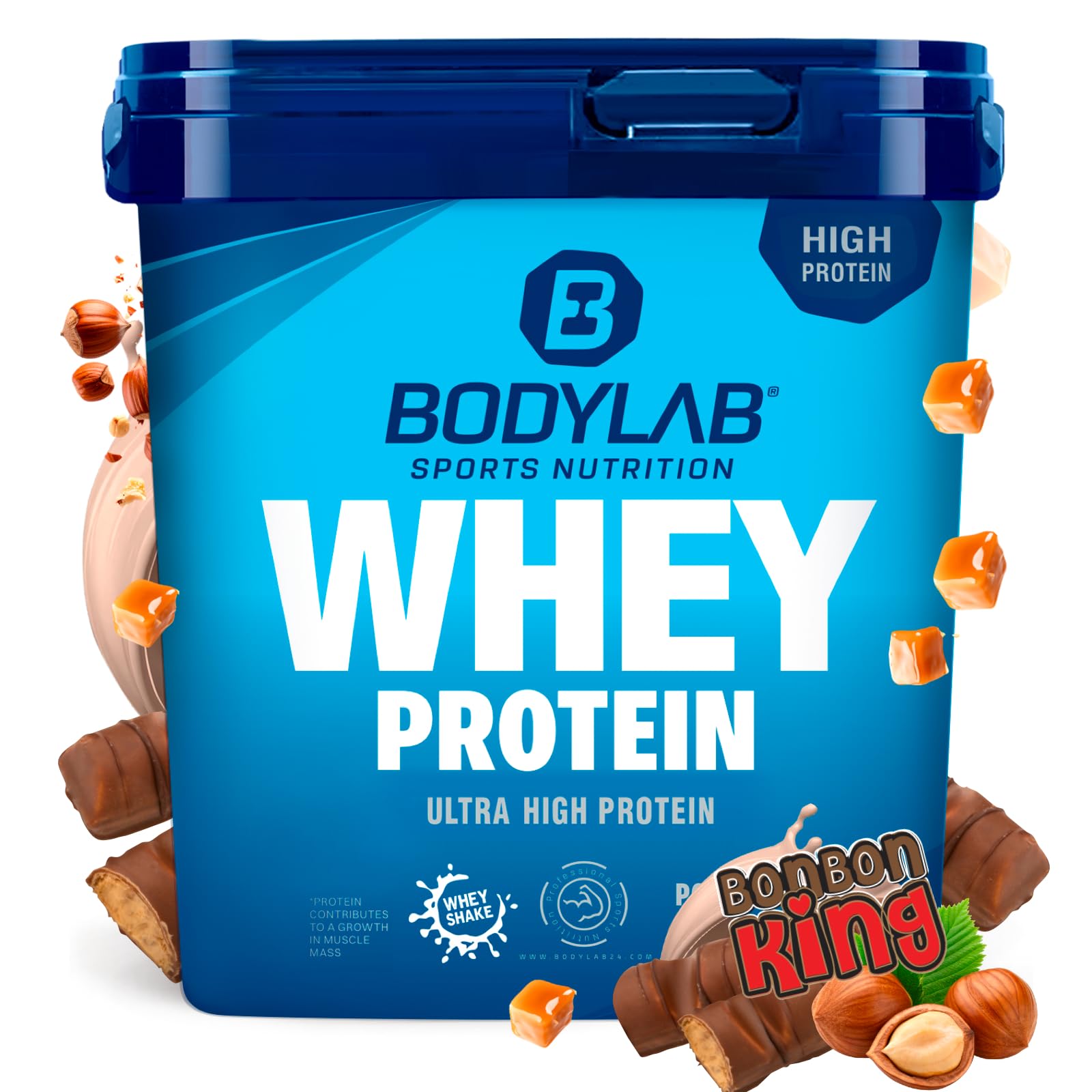 Bodylab24 Whey Protein Pulver, Caramel Hazelnut Chocolate, 2kg