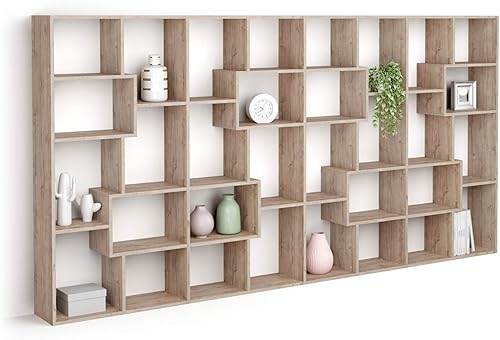 Miniatura 169 de Mobili Fiver, Estantería Iacopo XS (63.31 x 31.5 pulgadas), roble rústico, fabricada en Italia Roble rústico,Ashwood Negro,Ashwood Blanco,Efecto