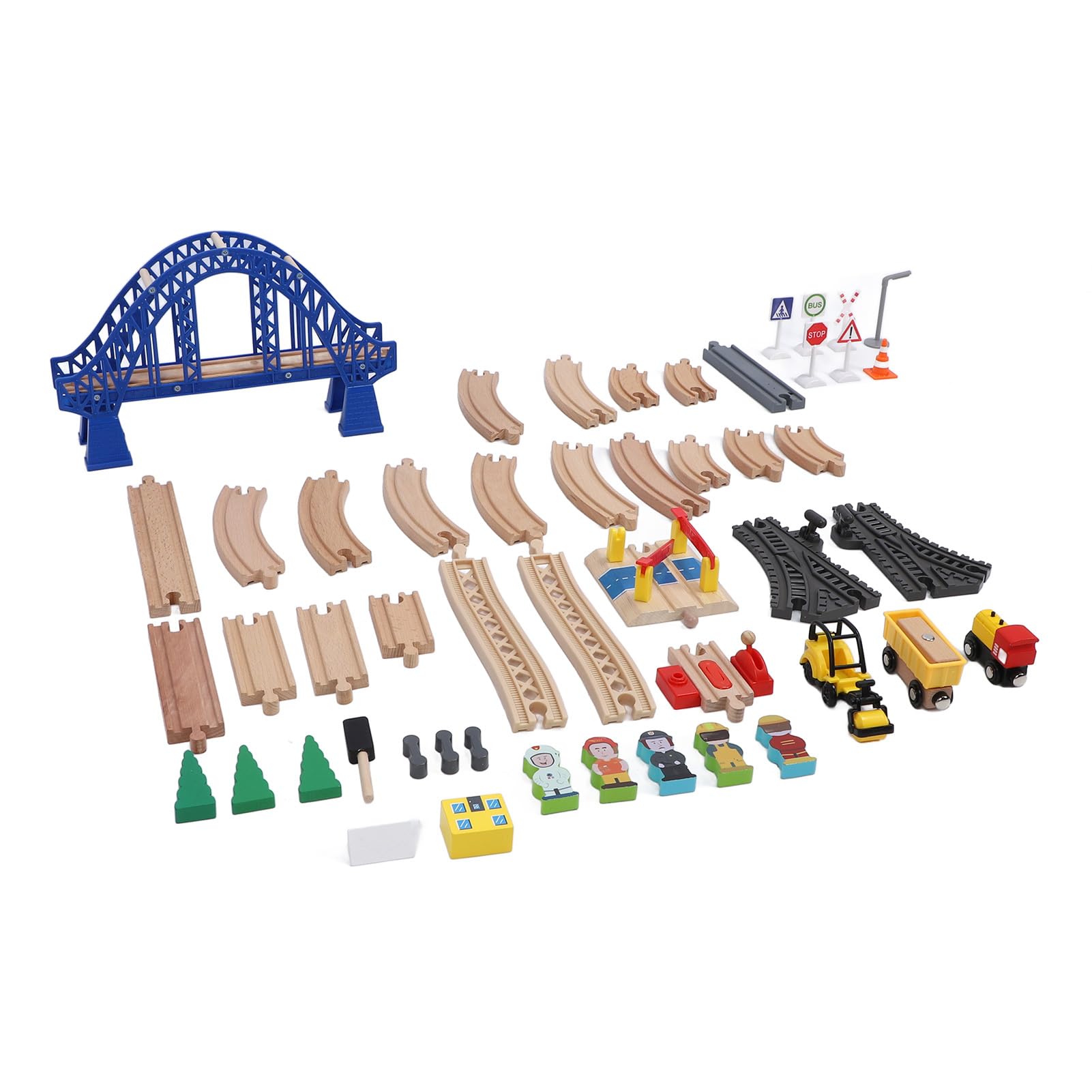 Holzeisenbahn-Set, Elektrisches Eisenbahngleis-Spielset, Kleinkindspielzeug, Interaktives Pädagogisches Kleinkind-Eisenbahn-Set-Spielzeug, Holzspielzeug für und Mädchen