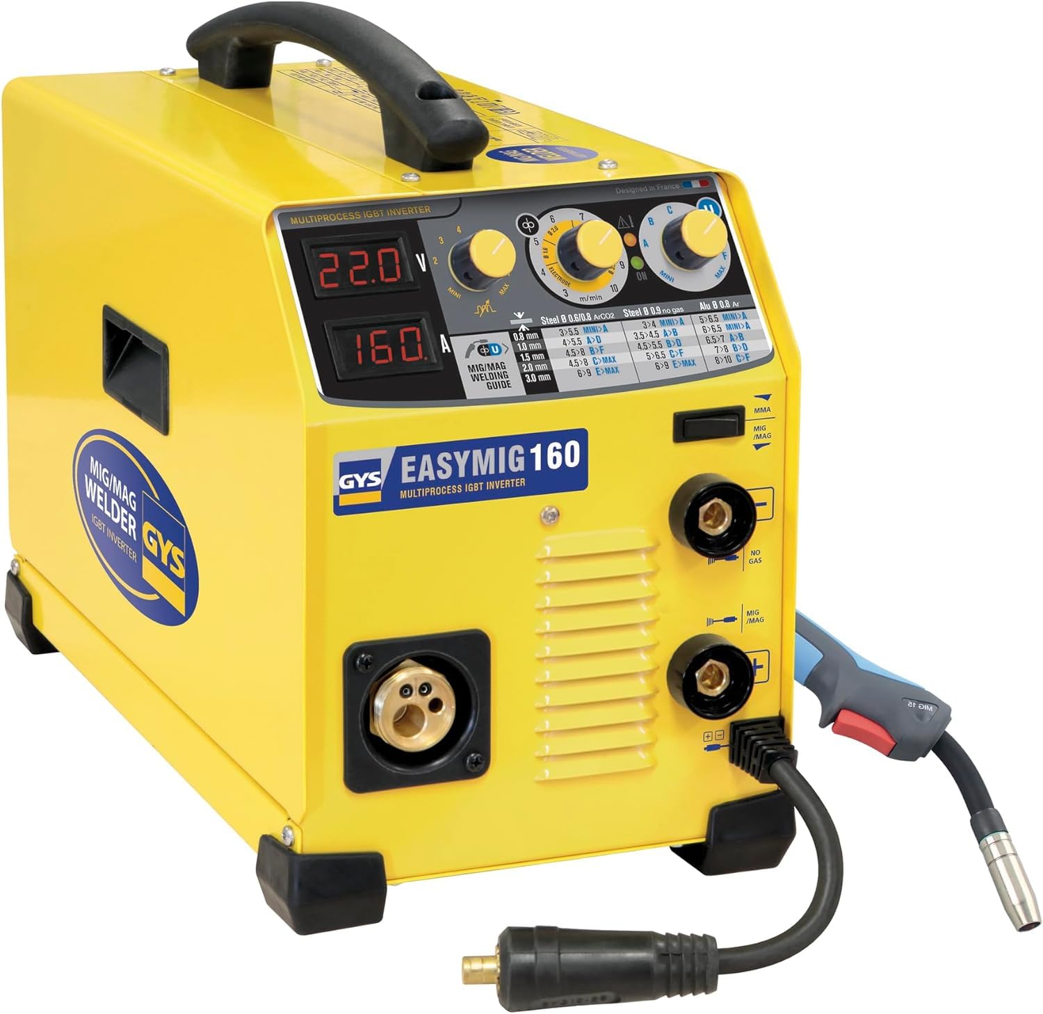 GYS 032255 Easymig 160 230 V & GYS -Bobine de Fil Acier Ø 0, 8 G3Si1/ ER70S-6- Bobine S200/ 5 kg