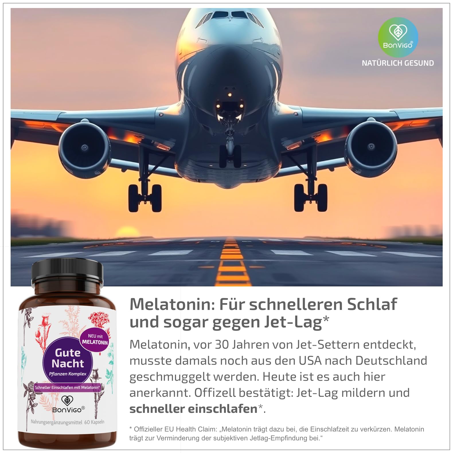 Gute Nacht Kapseln - Jetzt verbessert: Schneller einschlafen mit Melatonin* - Wertvolle Pflanzen-Extrakte Passionsblume und Baldrian - B-Vitamine für Nerven, Herz, Hormone** (2)