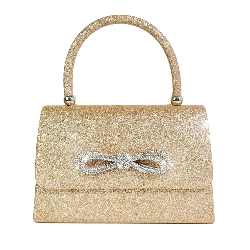 Trisapu Womens Evening Bag Sparkly Bow Clutch Purse Wedding Party Purses Glitter Rhinestone Cocktail Prom Handbags