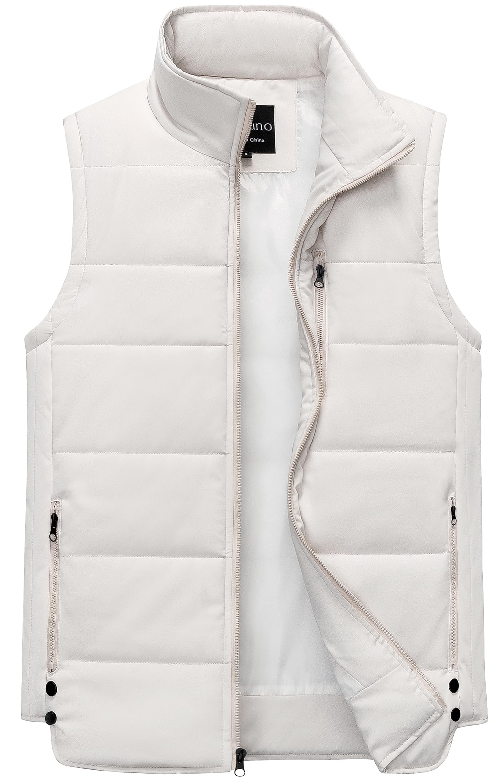 Chrisuno Men's Puffer Vest Outdoor Casual Jacket Stand Collar Padded Vest Coats