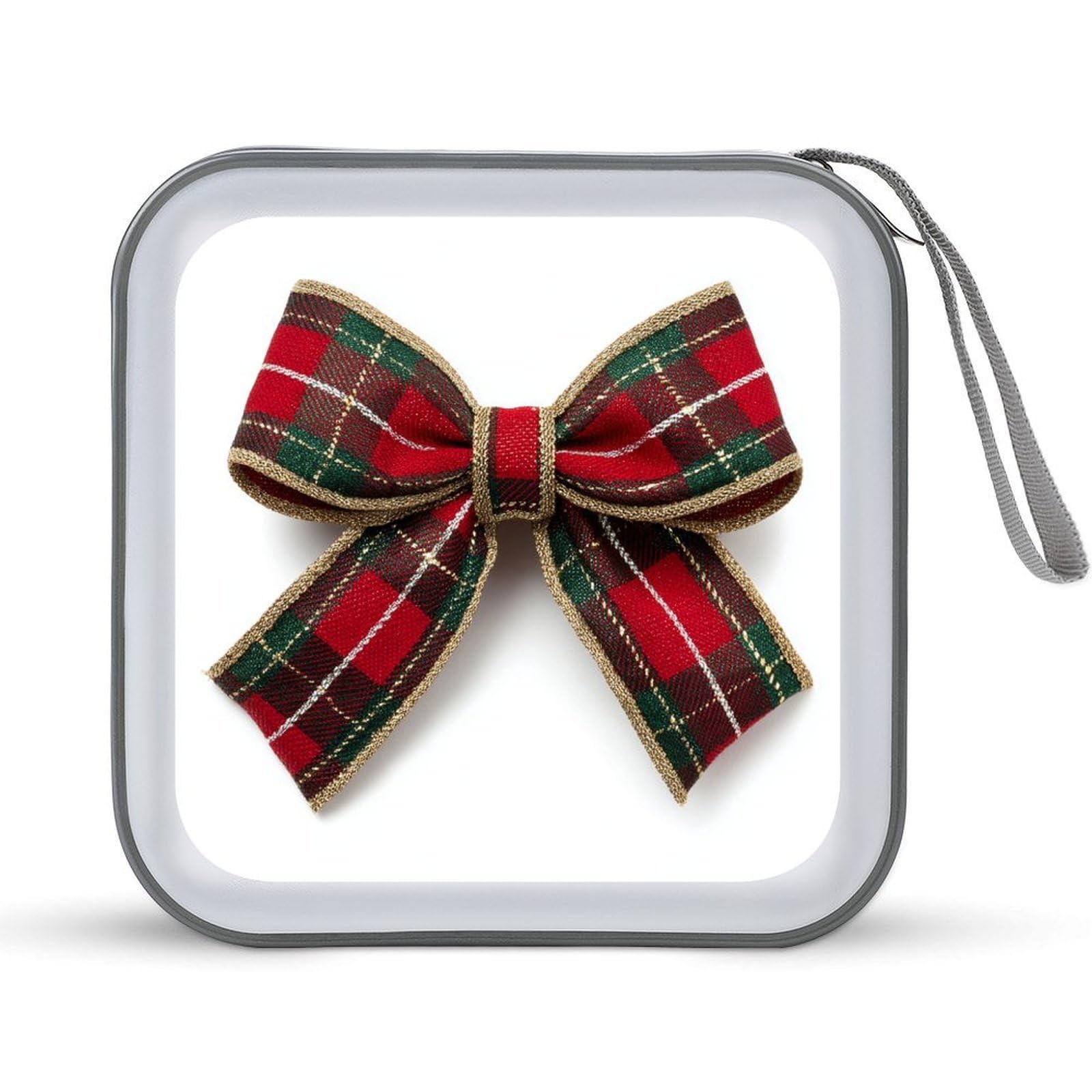 Jubonexis Single Elegant Christmas Bow CD Case DVD Storage Case Portable for Car Home Travel