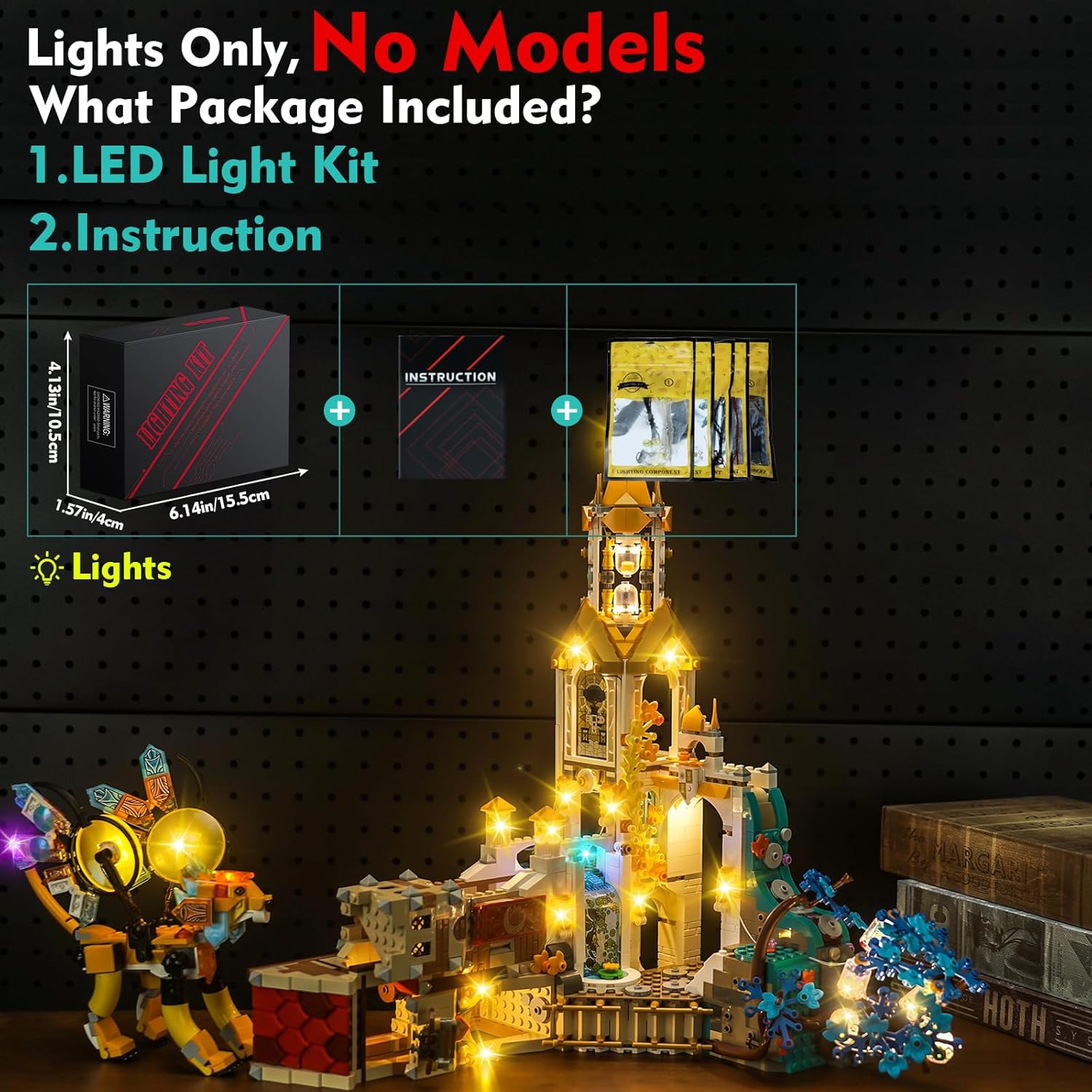 Light Compatible with Lego Castle Nocturnia 71486, Lighting Set Accessories Compatible with Lego 71486, No Models Only Light (Standard Version)