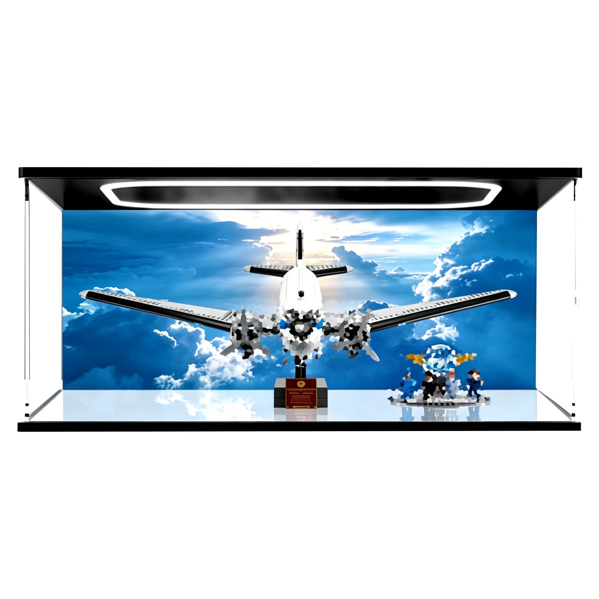 Acrylic Display Case for Lego 11378 DC-3 PAN AM Airliner Set,Clear Storage Box, Dustproof Protection Showcase (Display Box only, kit not Included) (Lightbox 1)