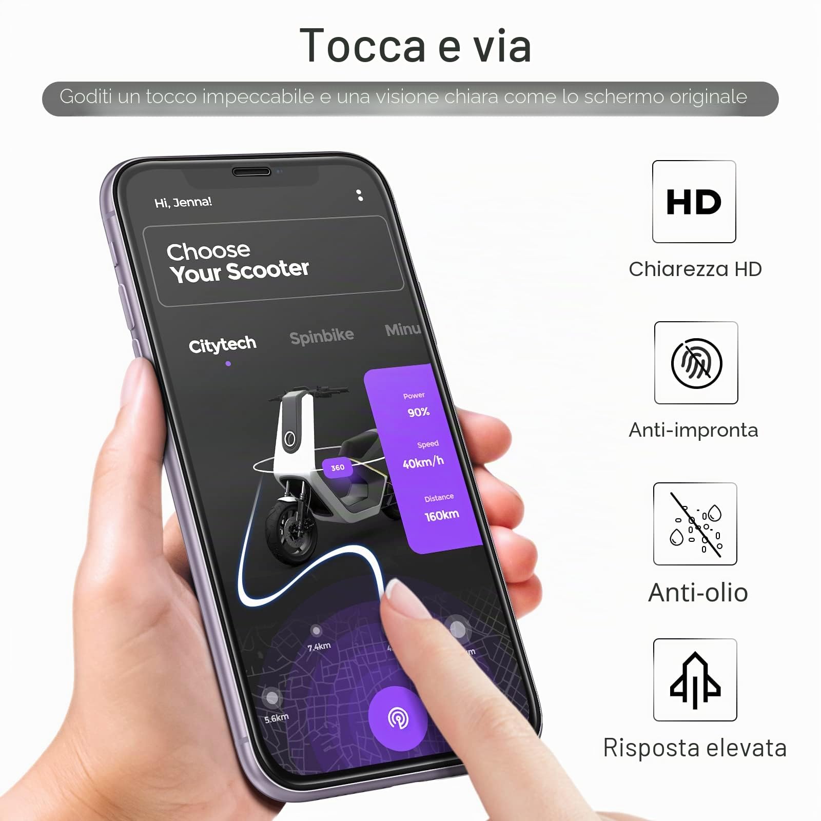 JETech Pellicola Protettiva a Copertura Totale per iPhone 11/XR 6,1 Pollici, Bordo Nero, Vetro Temperato Film con Strumento di Installazione Facile, Compatibile con Cover, HD Chiaro, Pacco da 3