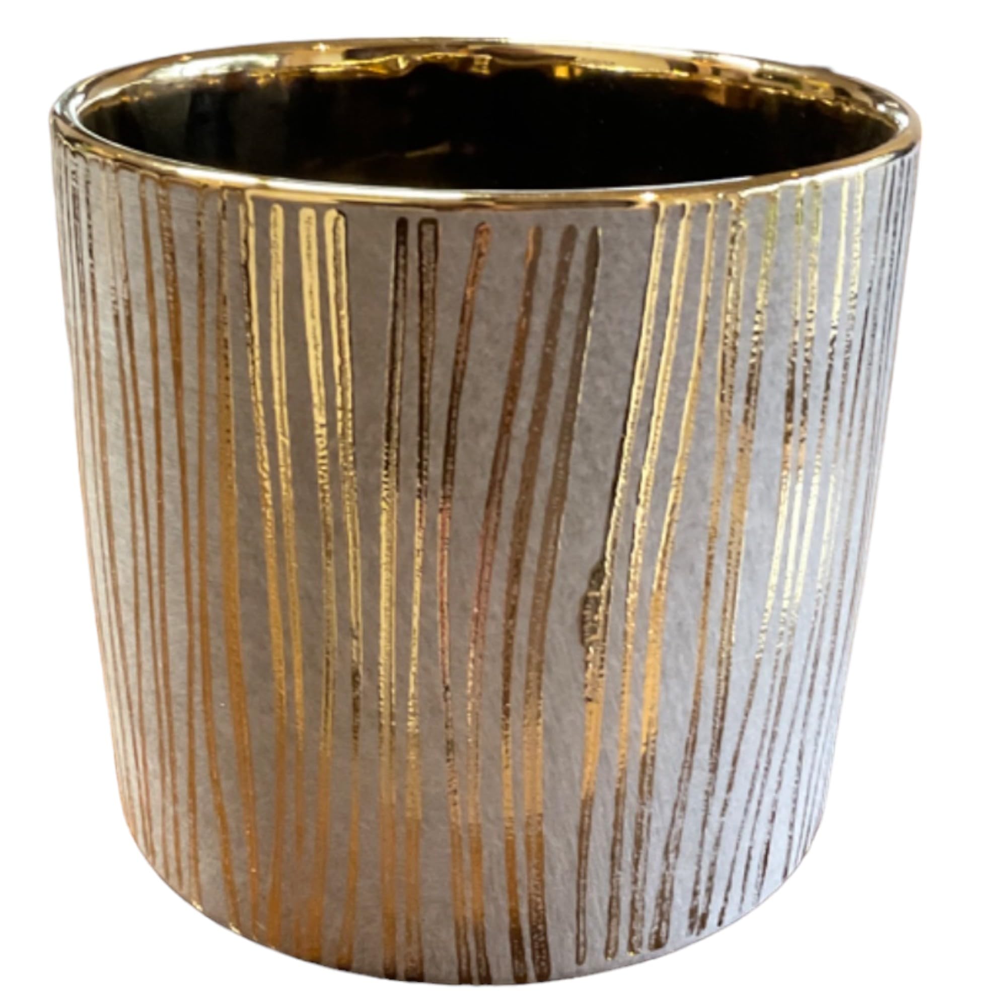 Garden Art Ceramic Indoor Pot (5.3 Dia) in Grey Colour with Gold Texture | Planter with Drainage Hole and Saucer | for Home Decor, Office Decor, Table Top | Pack of 1 | Without Plant(GA133B-075-GG) (B0CHMRWDNS) Amazon Price History, Amazon Price Tracker