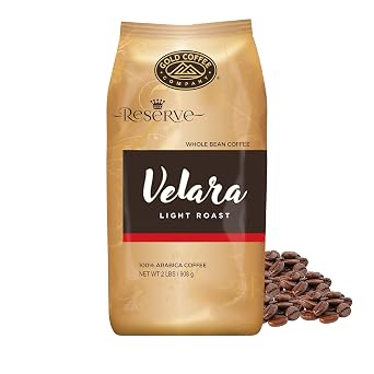 Gold Coffee Co. Velara Premium Blend - Light Roast - Whole Bean 100% Arabica Coffee - Notes of Red Apple, Soft Florals, Milk Chocolate, 2 lbs.