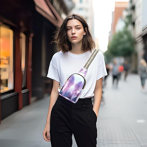 Miniatura 6 de UMIRIKO Angel Wings Sling Bag for Women Fanny Packs for Women Small Leather Fanny Pack Crossbody Bags Fashion Waist Packs Chest Bag for Travel