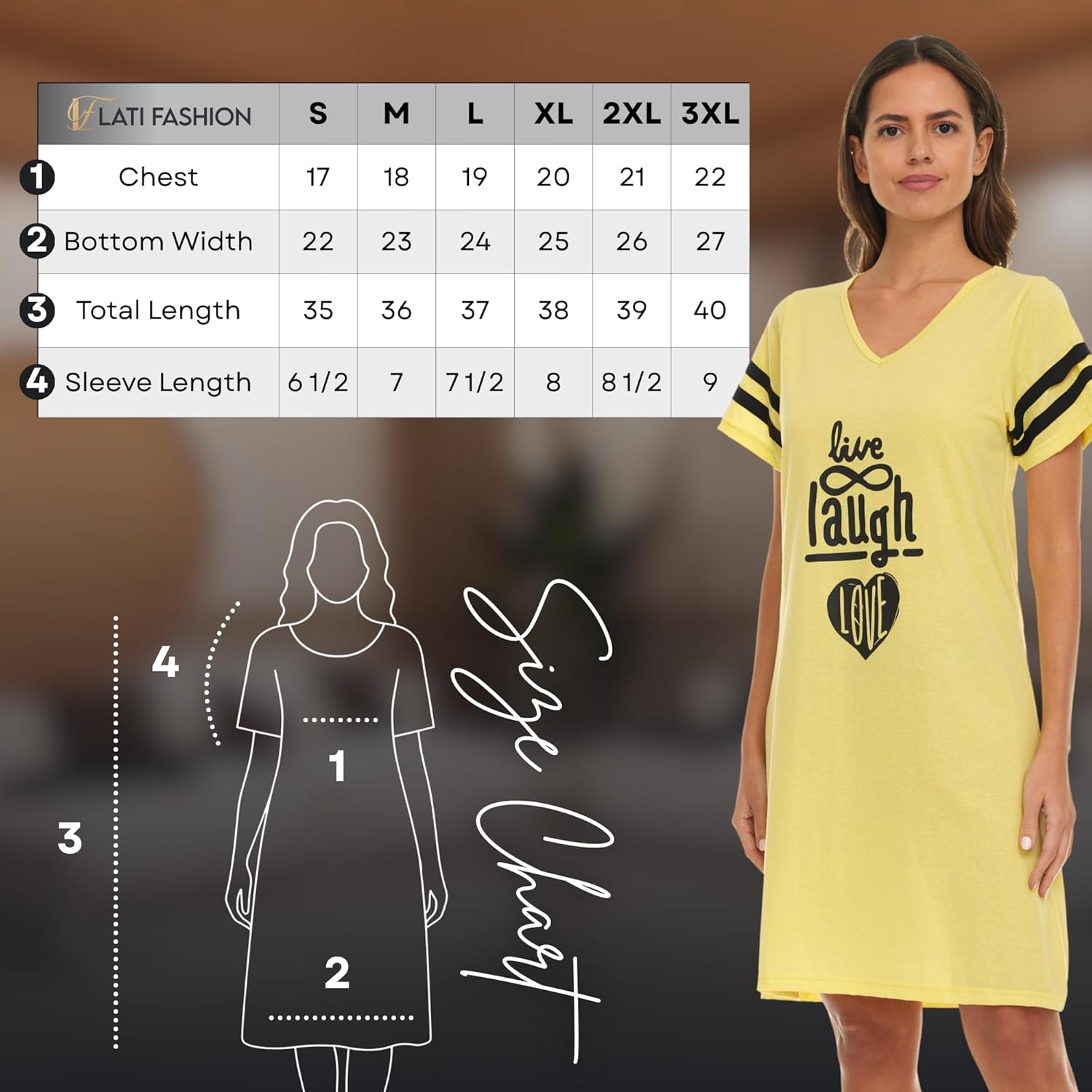 Lati Fashion 3 Pack Nightgowns For Women Soft Cotton Short Sleeve Sleepshirt Casual Sleepwear Nightdress Size S-3X - Image 8