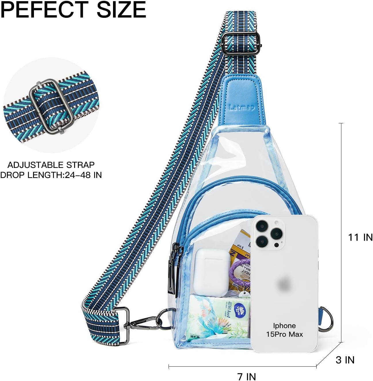 Clear bags Stadium Approved Crossbody Sling Bag Fanny Pack Backpack Purses for Women Men Belt bag for stadium events - Image 4