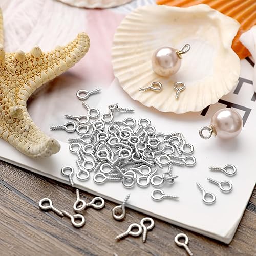 Miniatura 13 de 300 mini alfileres y ganchos para hacer joyas, cierres y tornillos en tono dorado